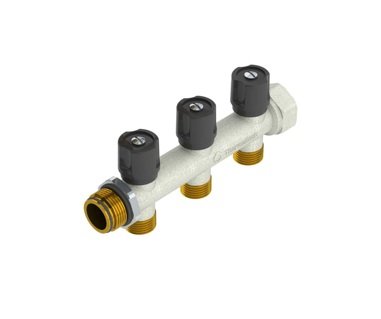 Fördelare med avstängningsventiler 3 anslutningar